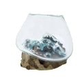 Schale Glas auf Holz